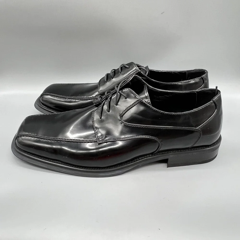 Bass & Co Shoes Mens 13 Black Linden Derby Oxford Dress Square Toe New